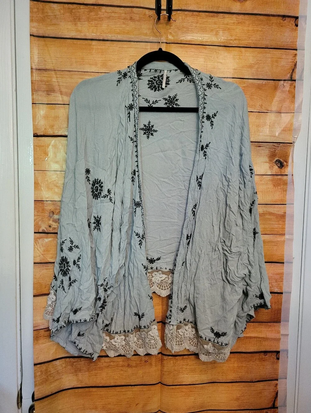 Free People Boho Embroidered Kimono S